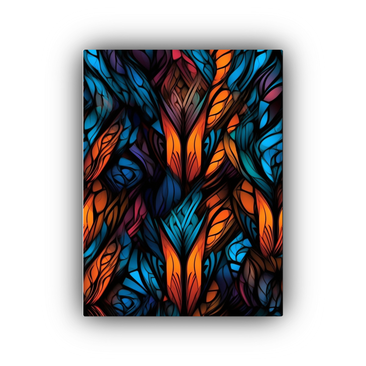 PINTURA DECORATIVA FRACTAL LINE ART EN TELA 80X120 CM - 1