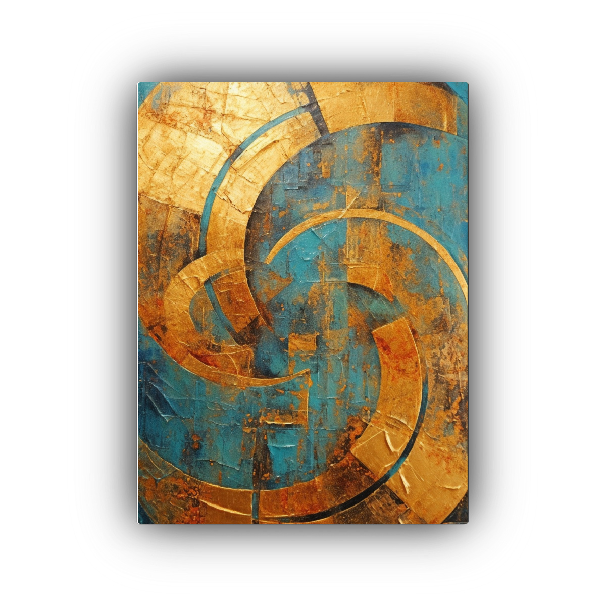 PINTURA AL ÓLEO EN BASTIDOR: CÍRCULO EN TIEMPO, 50X75 CM - 1