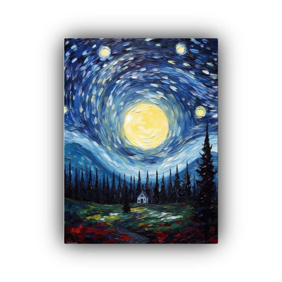 ARTE DE PARED HORIZONTAL NOCHE TRANQUILA EN EL 40X50 CM - 1