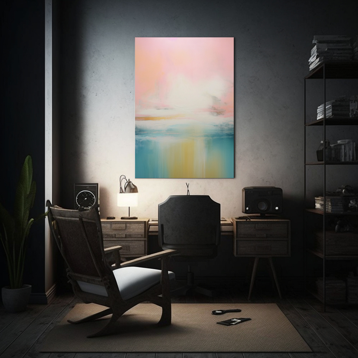 PINTURA ABSTRACTA MINIMALISTA EN ESTILO DE ROTH 50X75 CM - 2