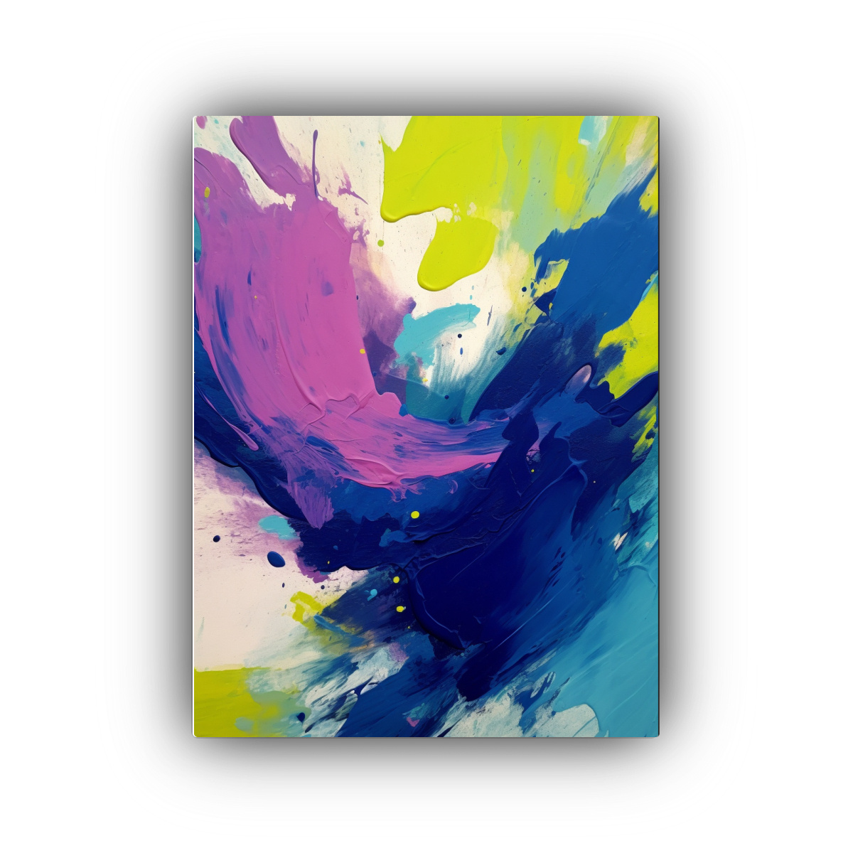 PINTURA ABSTRACTA AL ÓLEO CON PINCELADAS FUERTES 30X45 CM - 1