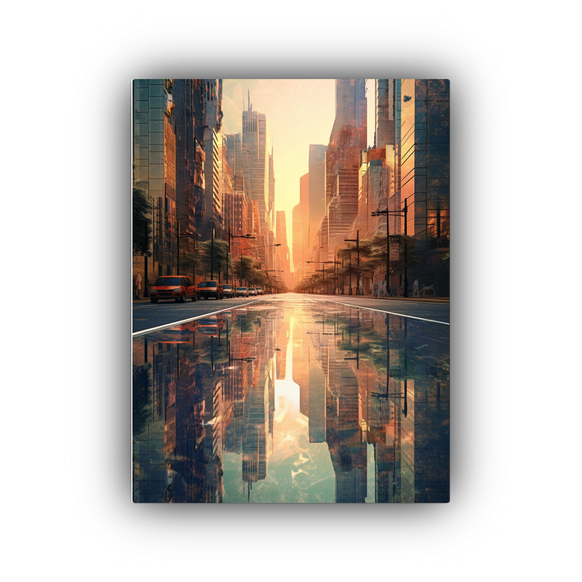 PINTURA DECORATIVA DIGITAL DE UNA CIUDAD EN EL 80X120 CM - 1