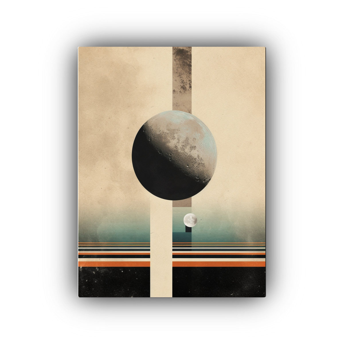 PINTURA DECORATIVA MINIMALISTA DE COLLAGE DE LA 40X60 CM - 1