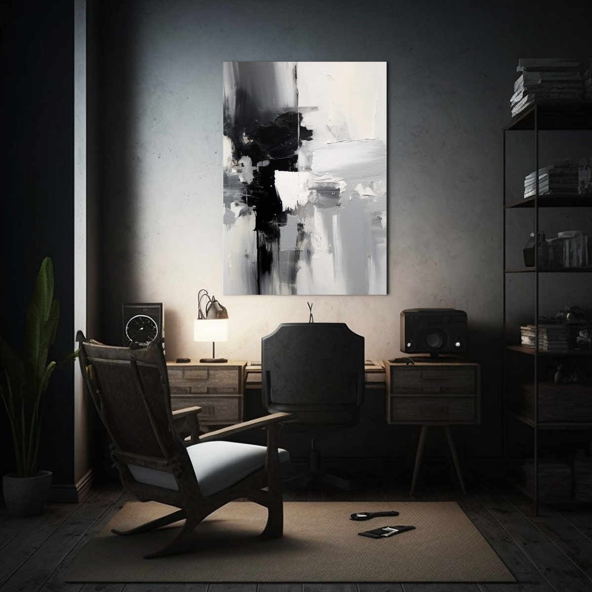 CUADRO DE INSPIRACIÓN EN BLANCO Y NEGRO CON ASA 40X60 CM - 2