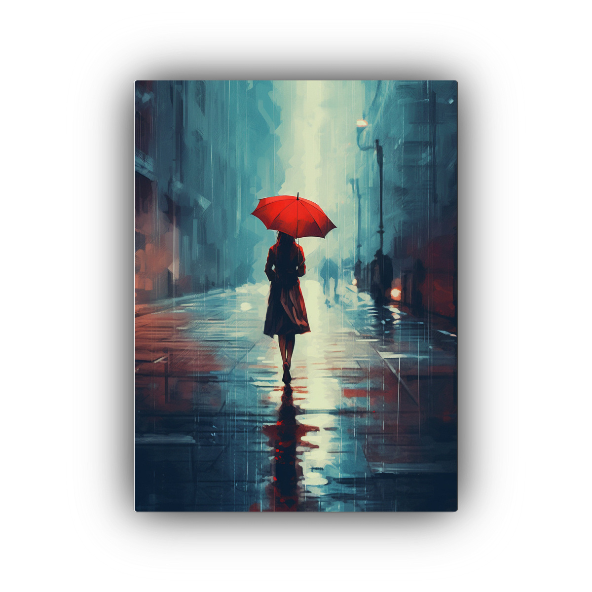 CUADRO LLUVIA ATMOSFÉRICA MUJER CAMINANDO EN LA 20X30 CM - 1