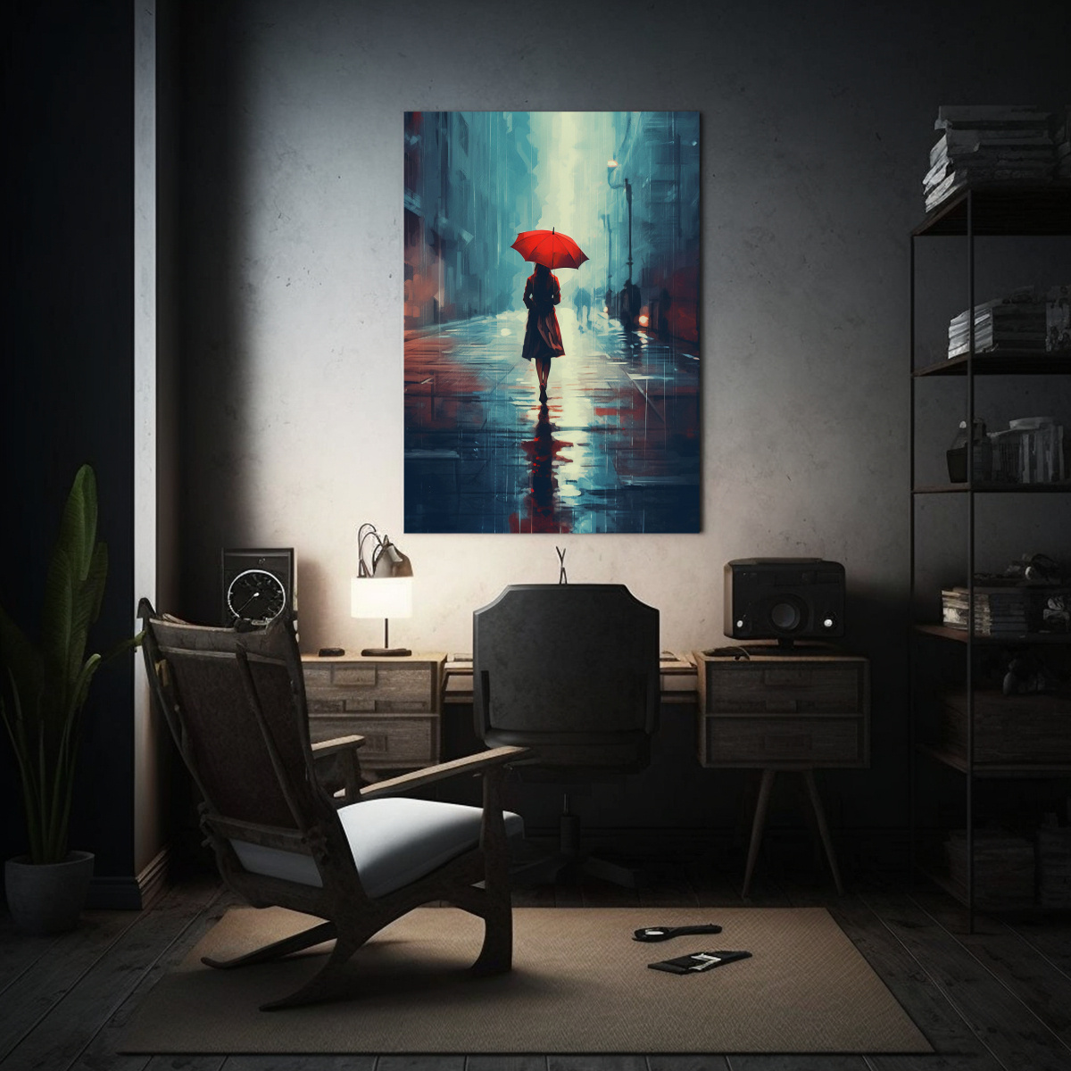 CUADRO LLUVIA ATMOSFÉRICA MUJER CAMINANDO EN LA 20X30 CM - 2