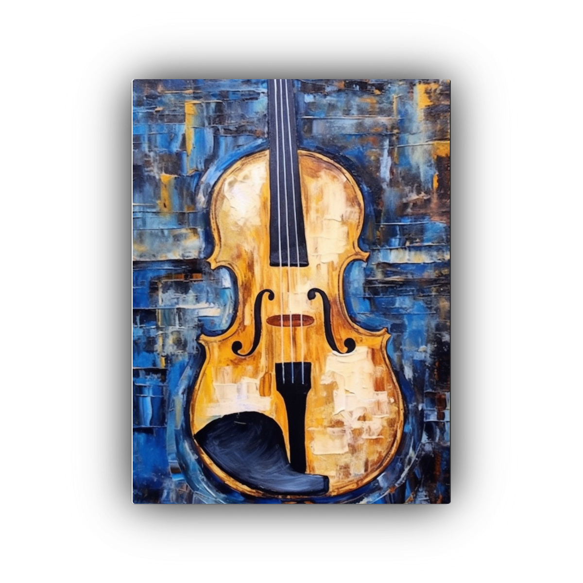 CUADRO DE TELA IMAGEN ABSTRACTA DE VIOLÍN 60X90 CM - 1