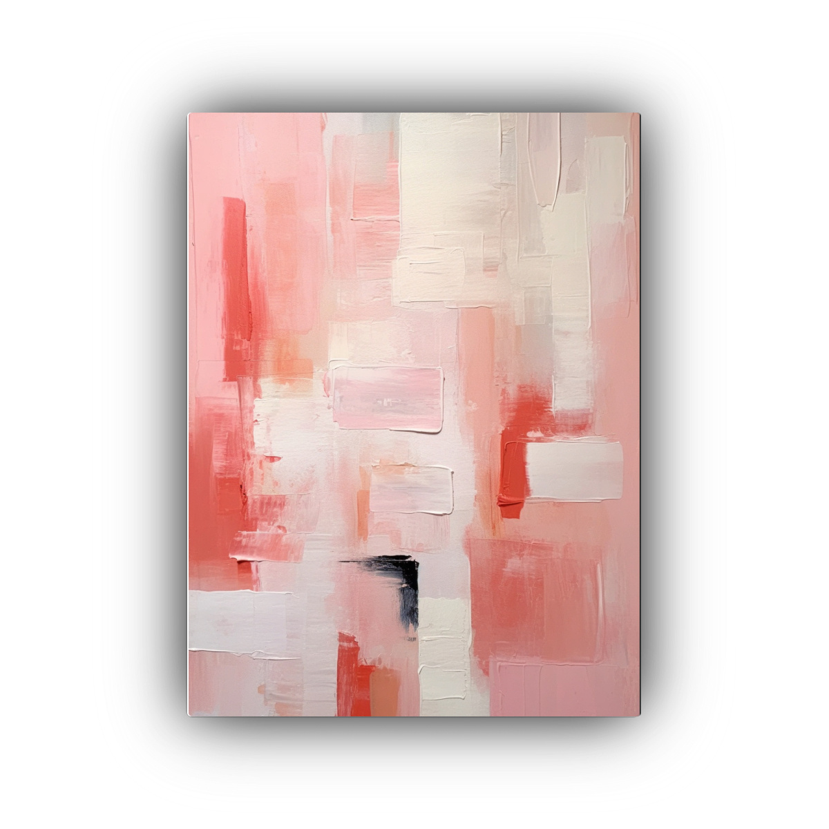 PINTURAS ABSTRACTAS MODERNAS EN TONOS PASTEL ROSA 20X30 CM - 1