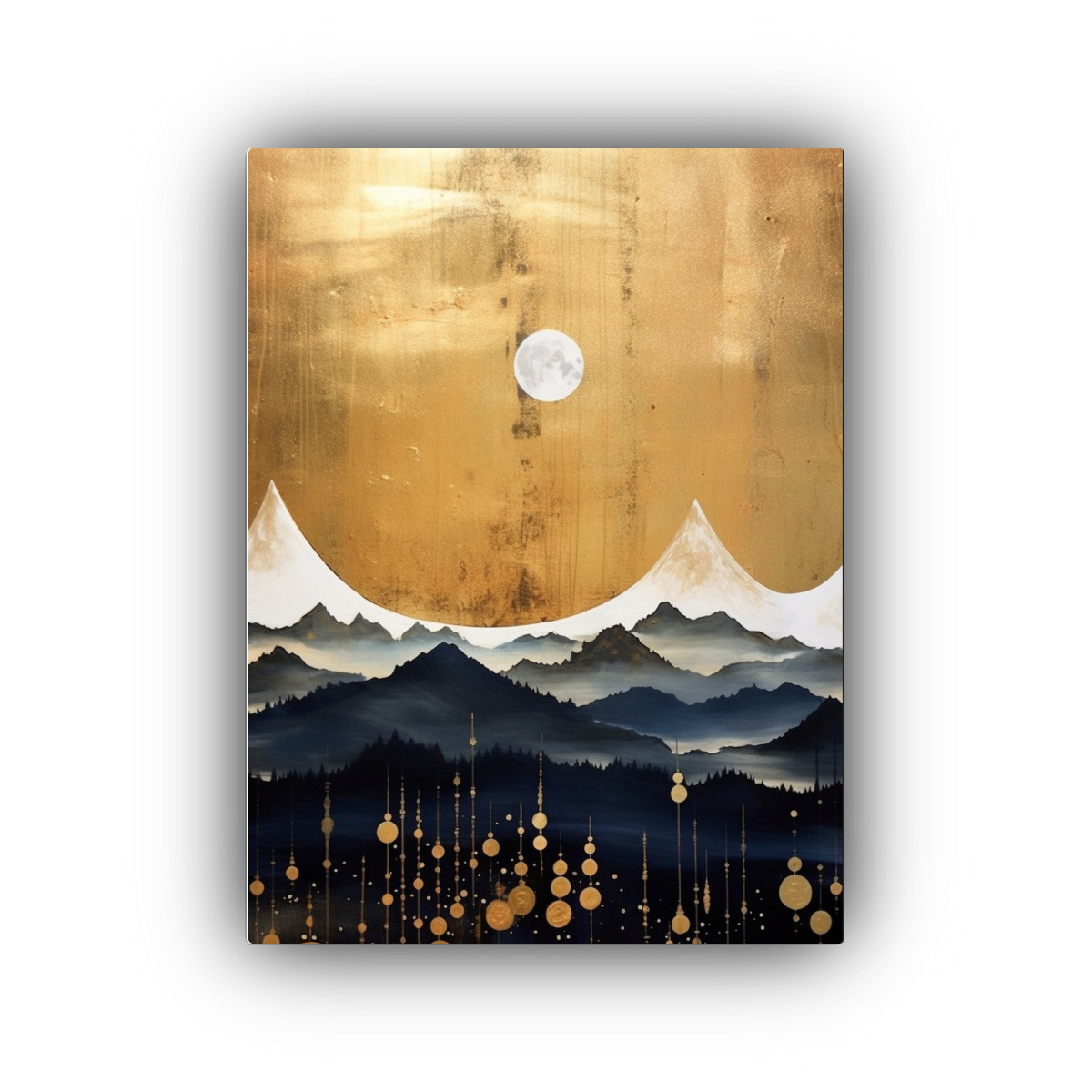 CUADRO DECORATIVO MONTAÑA PAISAJE NOCTURNO FASES 30X40 CM - 1