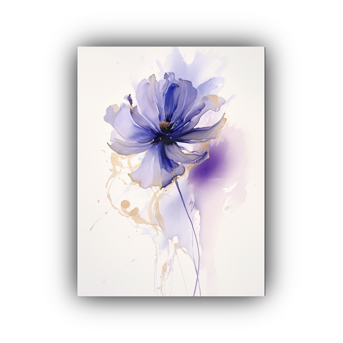 1 CUADRO ESTILO GALERIA FLORES MORADAS SOBRE 40X50 CM - 1