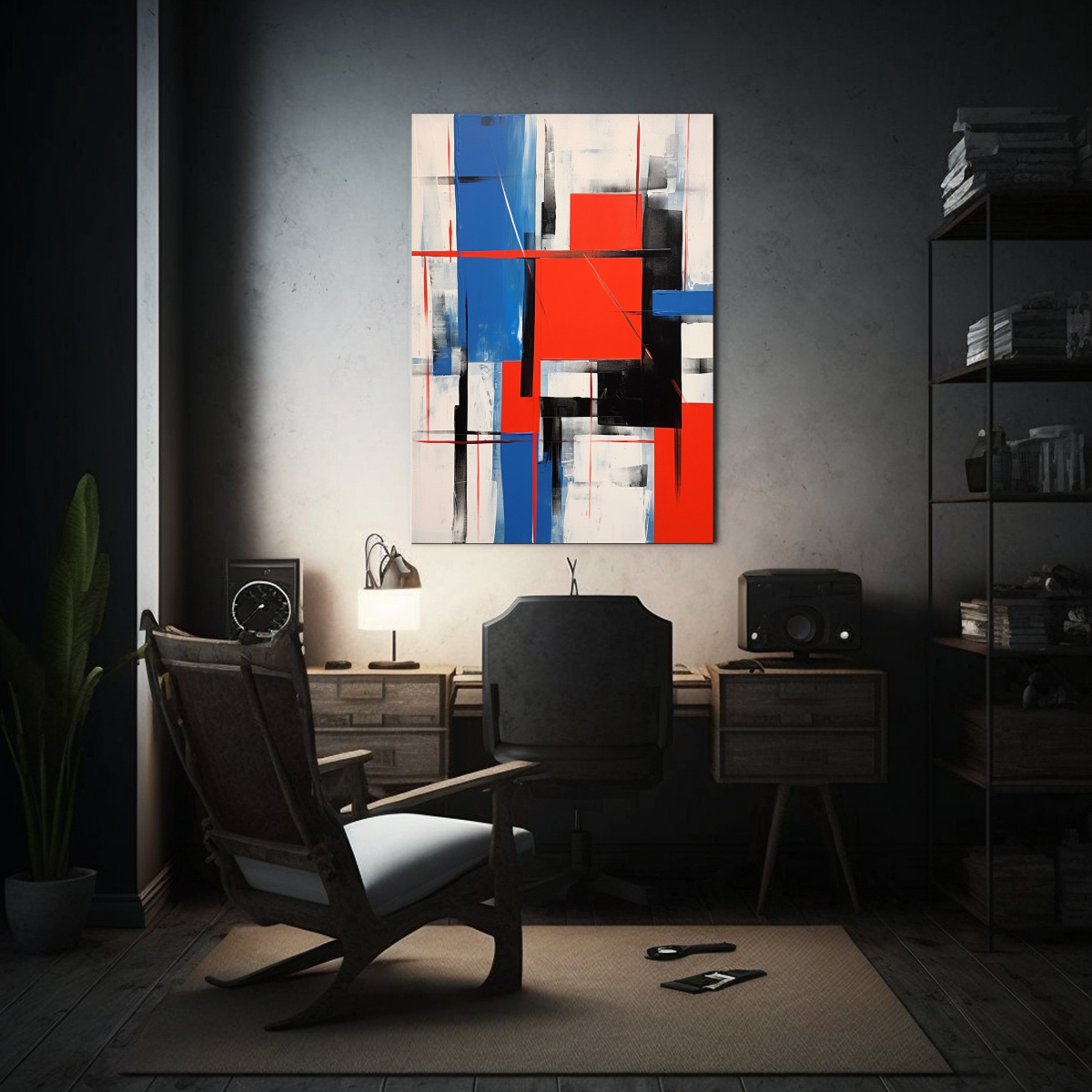 PINTURA DECORATIVA ABSTRACTA MODERNA EN LIENZO 80X120 CM - 2