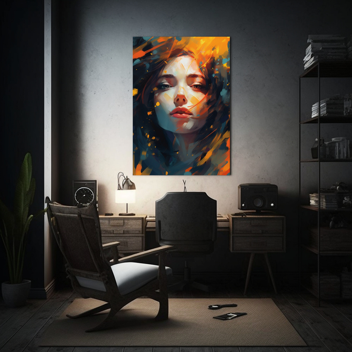 1 CUADRO ESTILO GIRL ABSTRACTO ESTILO PINTURA 8K 50X75 CM - 2