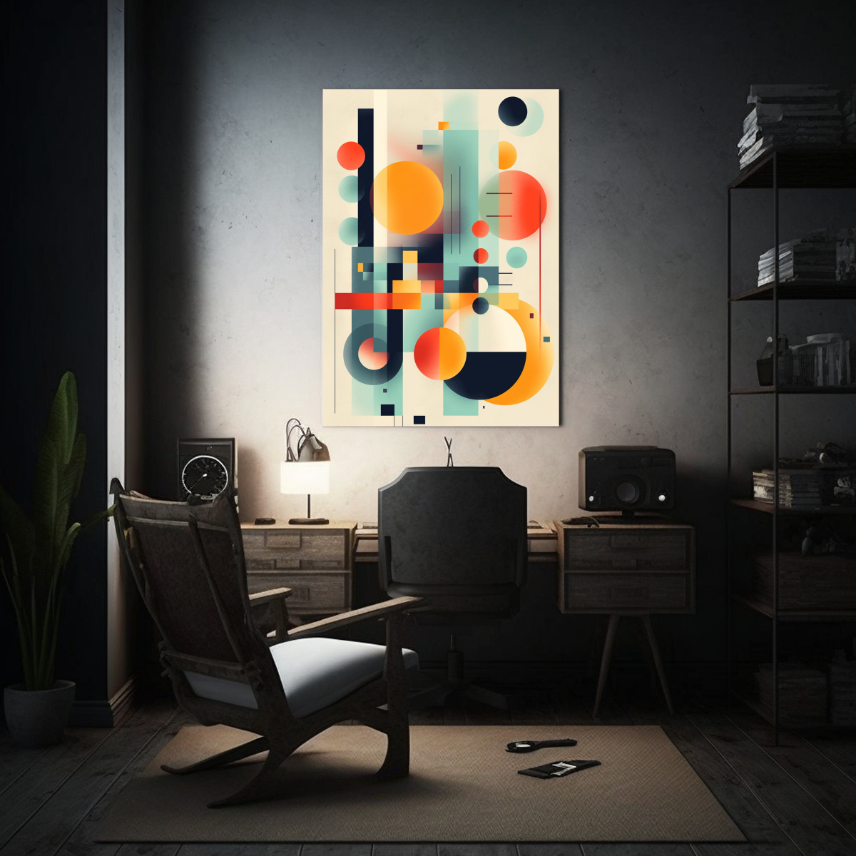 PINTURA ABSTRACTA ARTE HERMOSO FORMAS LIENZO 30X45 CM - 2