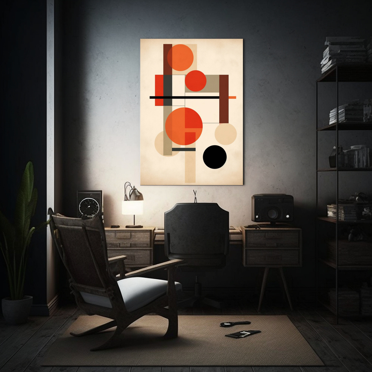 ARTE DE PARED GEOMÉTRICO PARA COMEDOR: 60X90 CM - 2