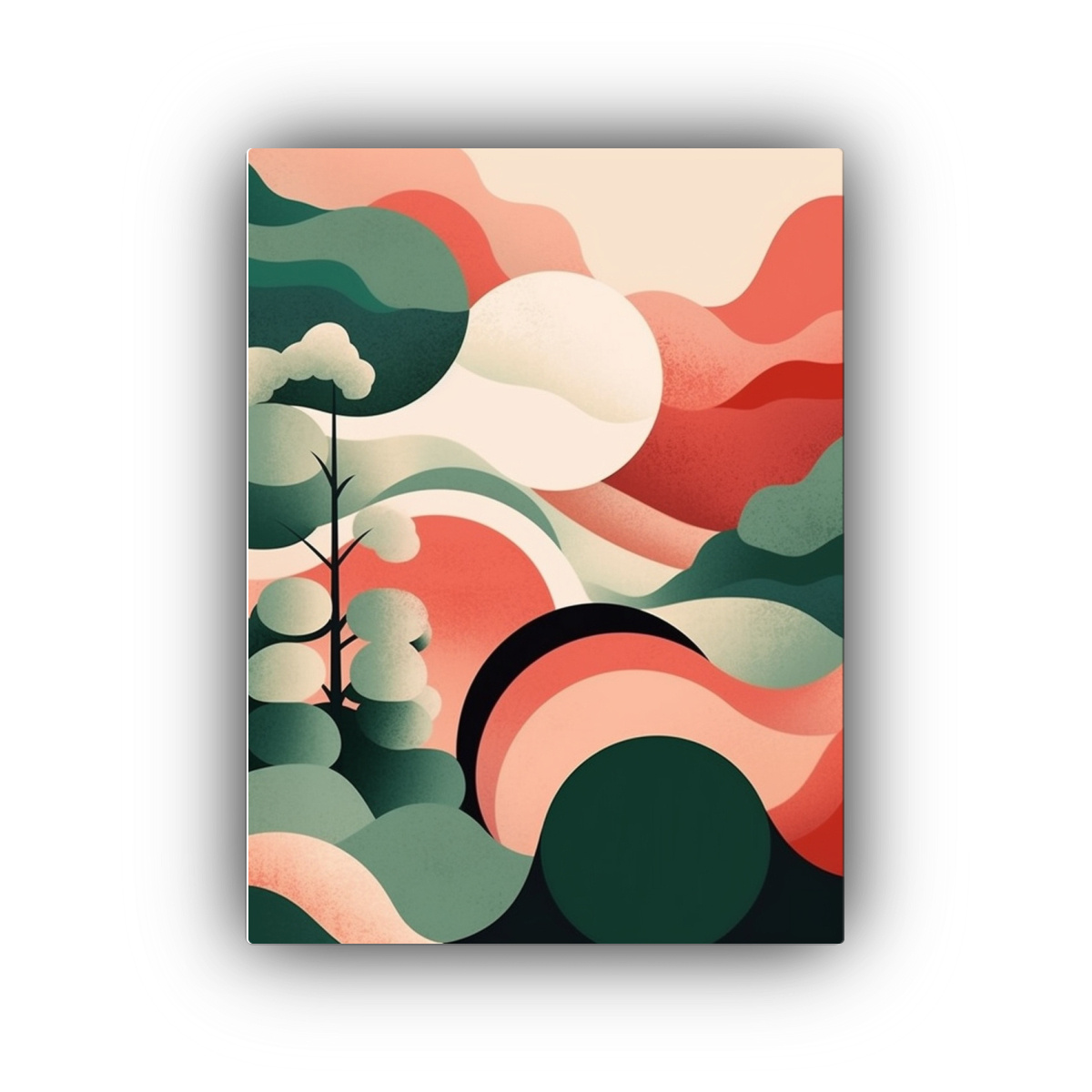 CUADRO DE DECORACIÓN CON PAISAJE Y PLANTA EN UN 40X60 CM - 1