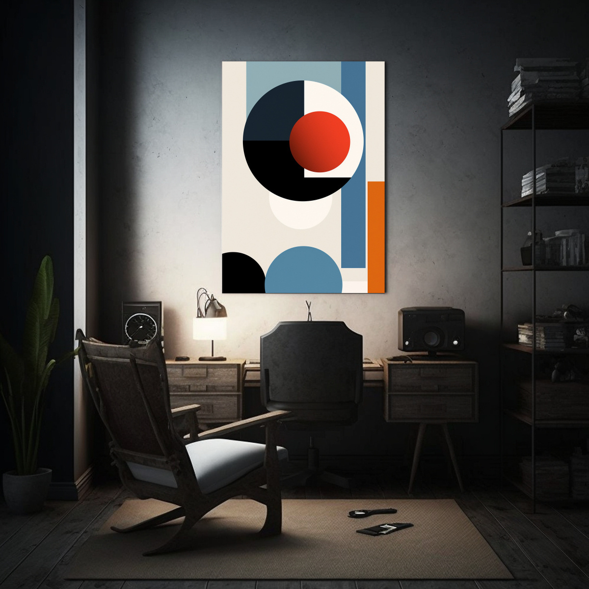 CUADRO CONCEPTUAL SURREALISTA DE ESTILO BAUHAUS 30X40 CM - 2