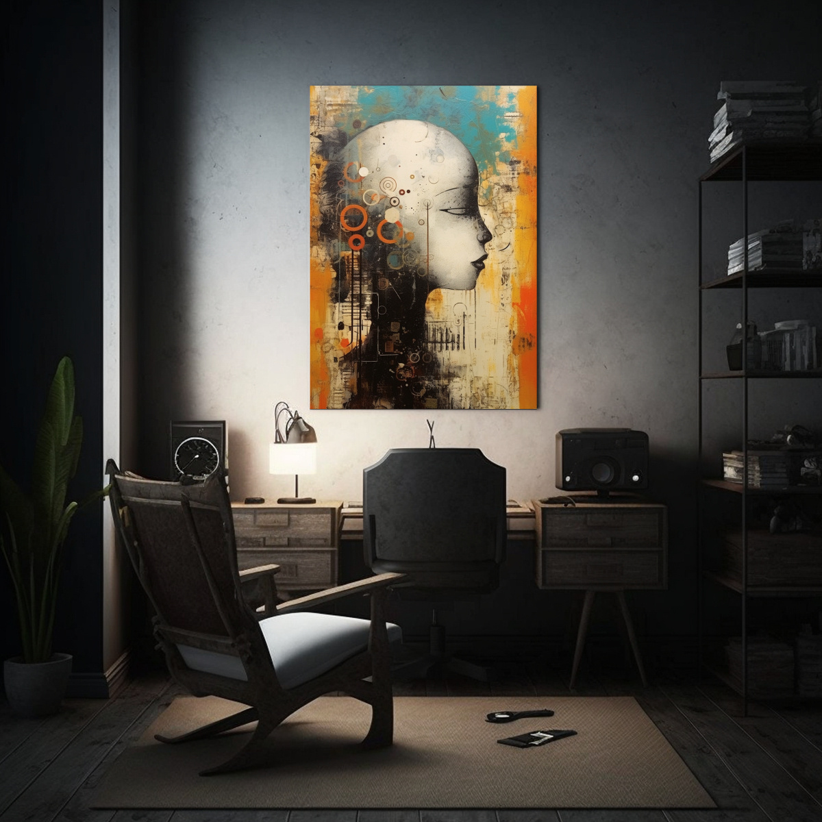 CUADRO DE TELA MODERNO Y LLAMATIVO ABSTRACTO 60X90 CM - 2