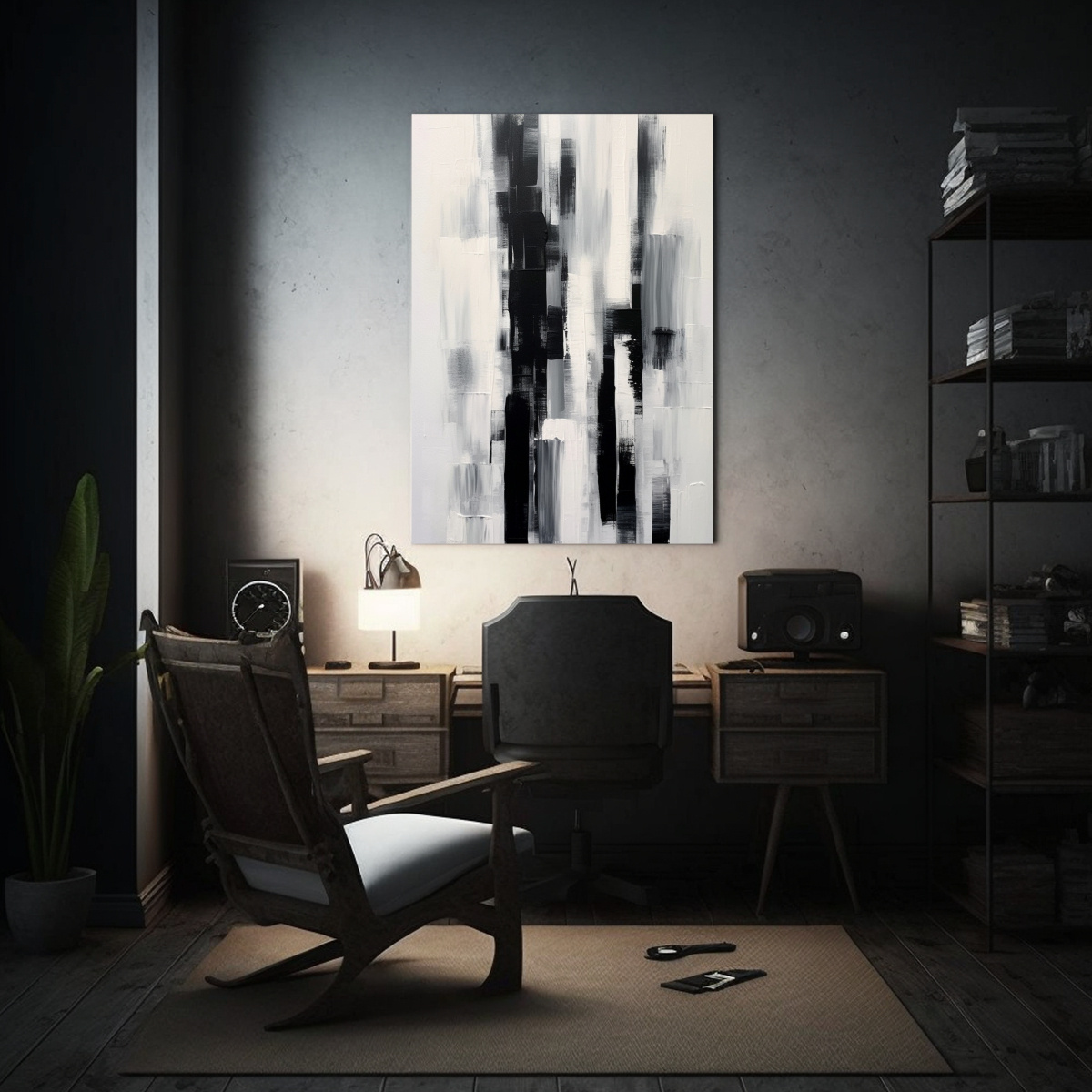 PINTURA ACUARELA DORMITORIO EN SU PROPIO MUNDO DE 30X40 CM - 2