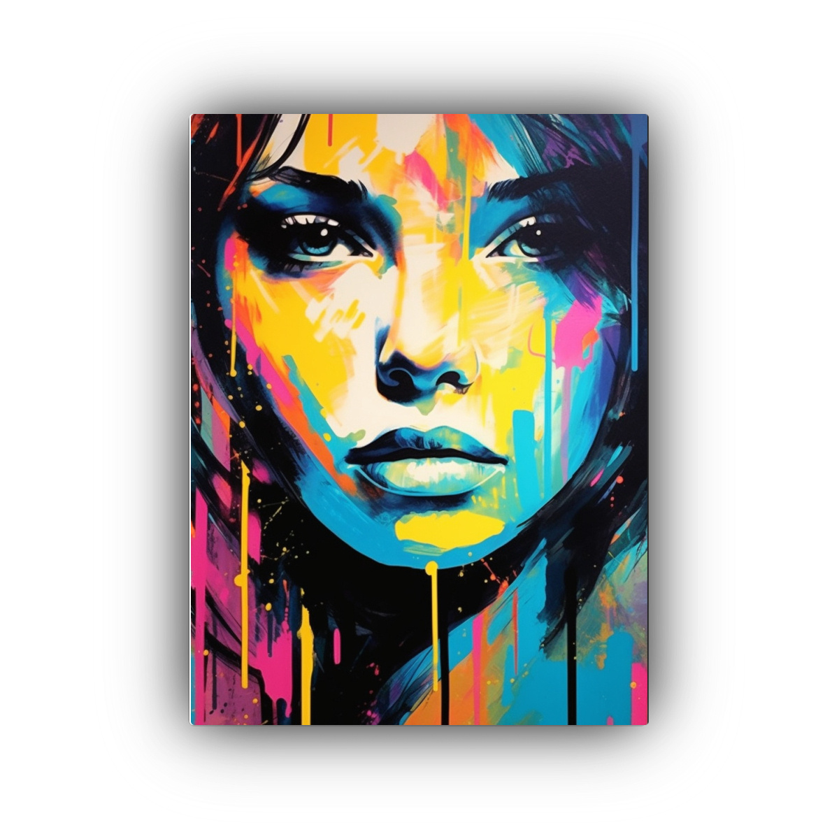 CUADRO MODERNO MUJER COLORIDO POPARTE PINTURA 40X50 CM - 1