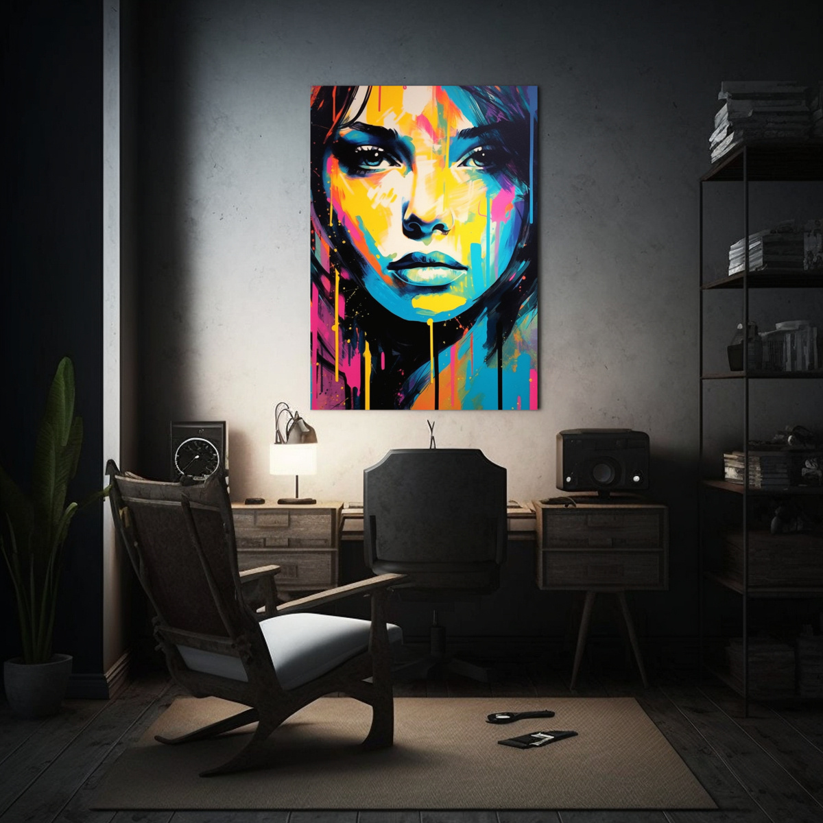 CUADRO MODERNO MUJER COLORIDO POPARTE PINTURA 40X50 CM - 2