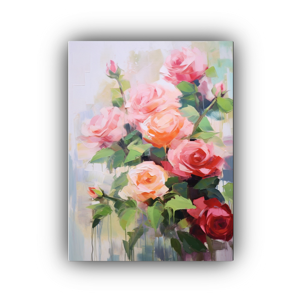 CUADRO DE ROSAS PARA COMEDOR VARIEDAD DE PINTURAS 30X45 CM - 1