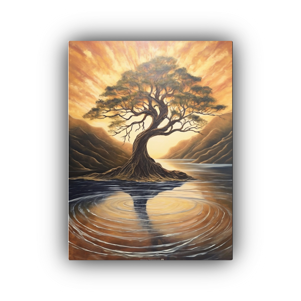 PINTURA MODERNA LIENZO SALA ÁRBOL CON RAMAS 30X40 CM - 1