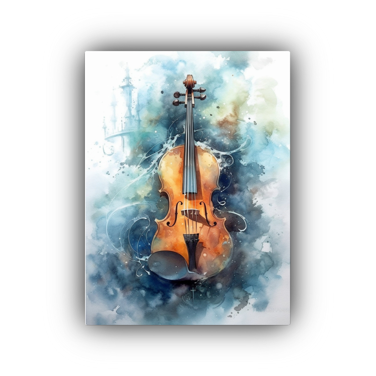 PINTURA DECORATIVA ACUARELA CELLO FANTASÍA OSCURA 60X90 CM - 1