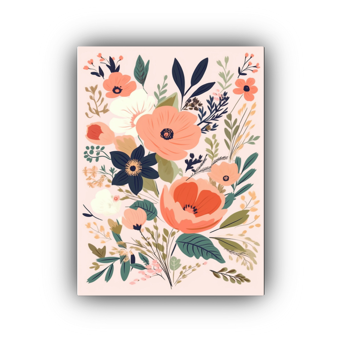 TELA EN BASTIDOR DECORATIVO MOTIVO FLORAL CON 30X45 CM - 1