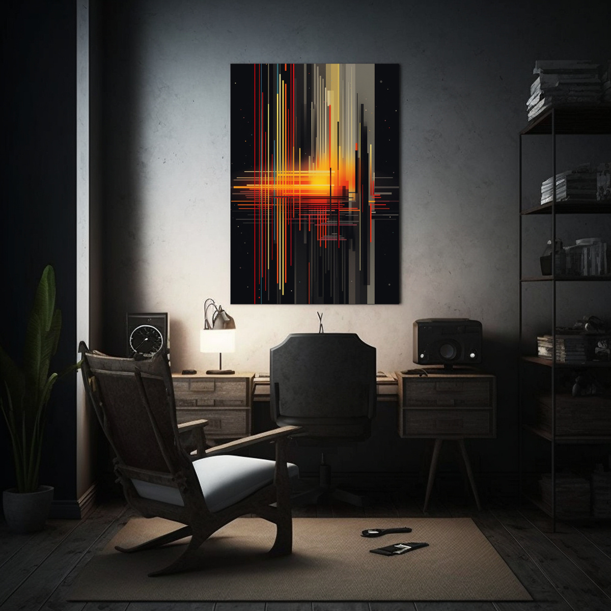 PINTURAS DE DECORACIÓN CON LÍNEAS COLORIDAS 50X65 CM - 2