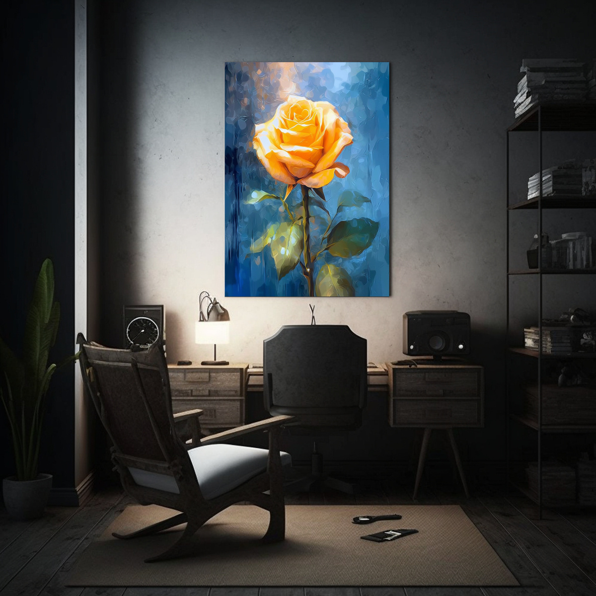 CUADRO DE ÓLEO EXPRESIÓN DE ELEGANCIA, ROSA 30X45 CM - 2