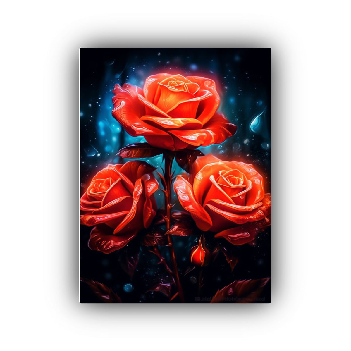 CUADRO ACUARELA DETALLE DE ROSAS CON EFECTOS DE 20X30 CM - 1