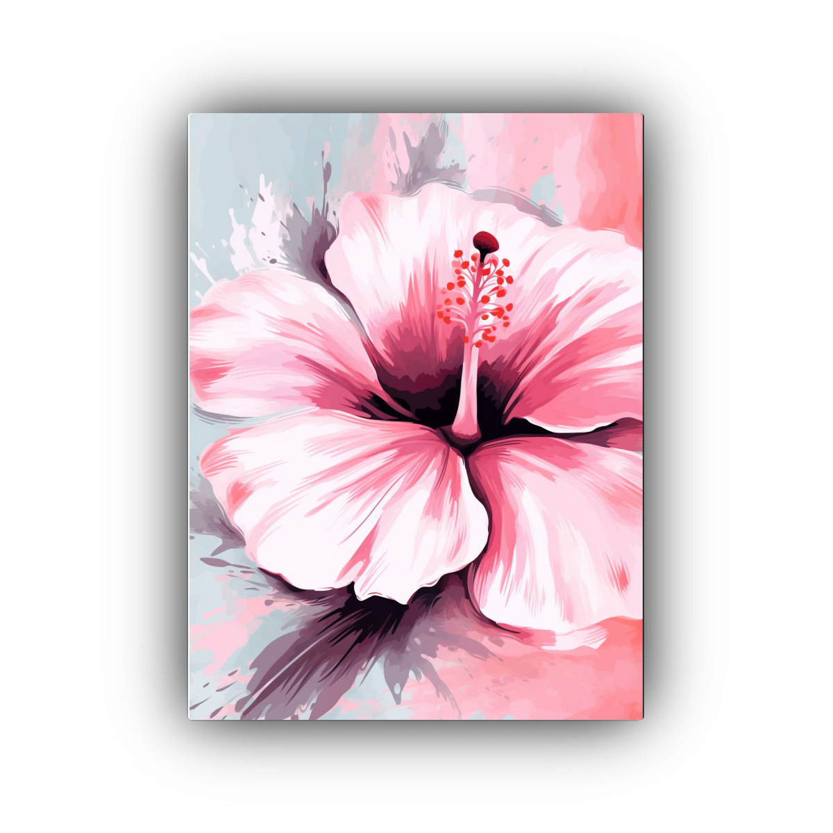 CUADRO RIOGRAPH CON TONOS VIBRANTES DE HIBISCO 80X120 CM - 1