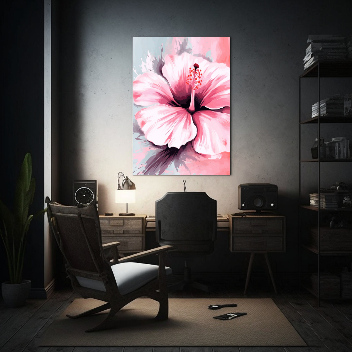 CUADRO RIOGRAPH CON TONOS VIBRANTES DE HIBISCO 80X120 CM - 2