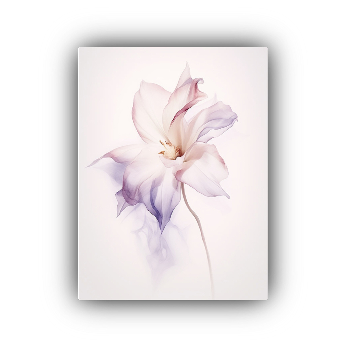 CUADRO TEMA SIMETRÍA DE FLORES ACUARELA EN 80X120 CM - 1