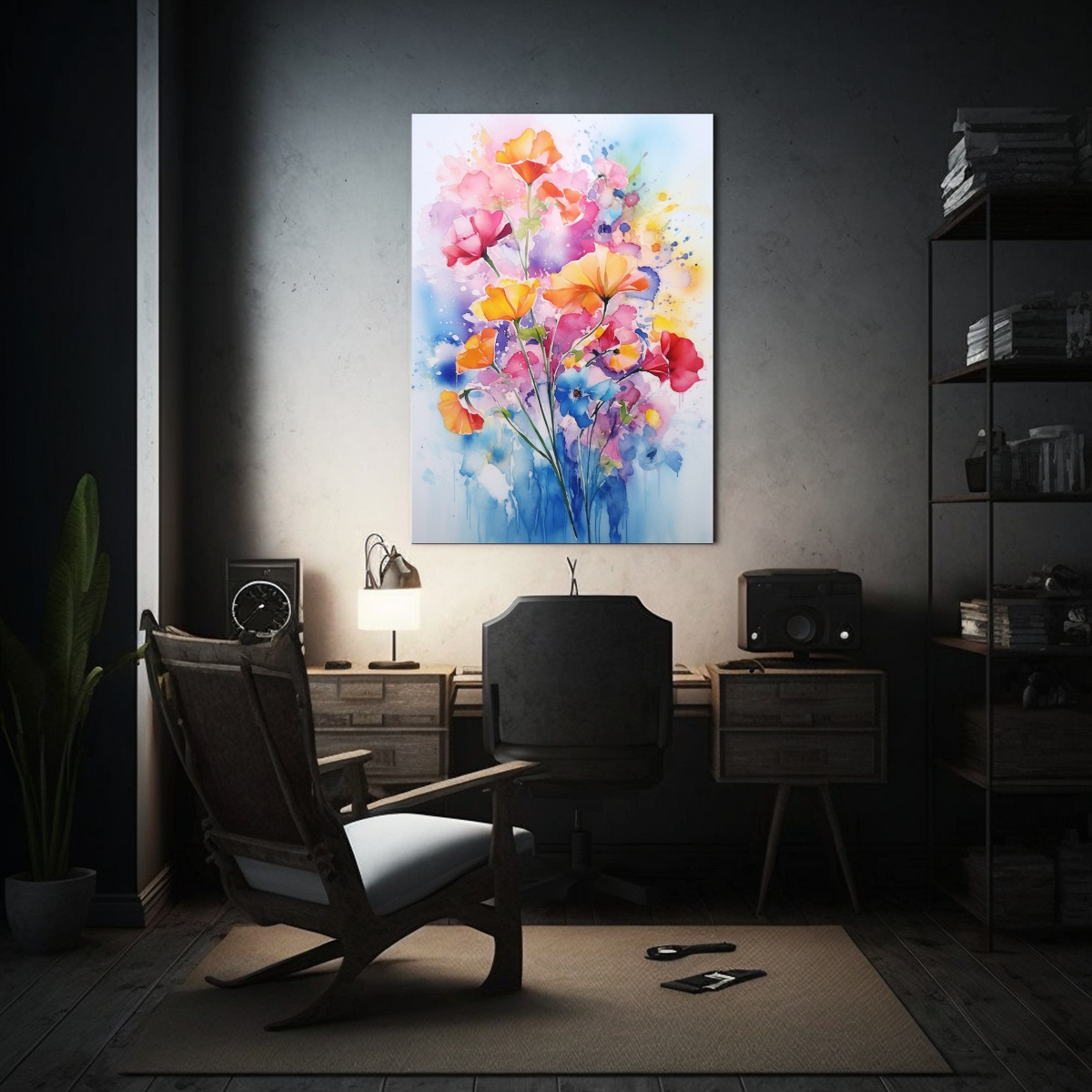 PINTURAS DECORATIVAS DE FLORES BOTÁNICAS 40X60 CM - 2