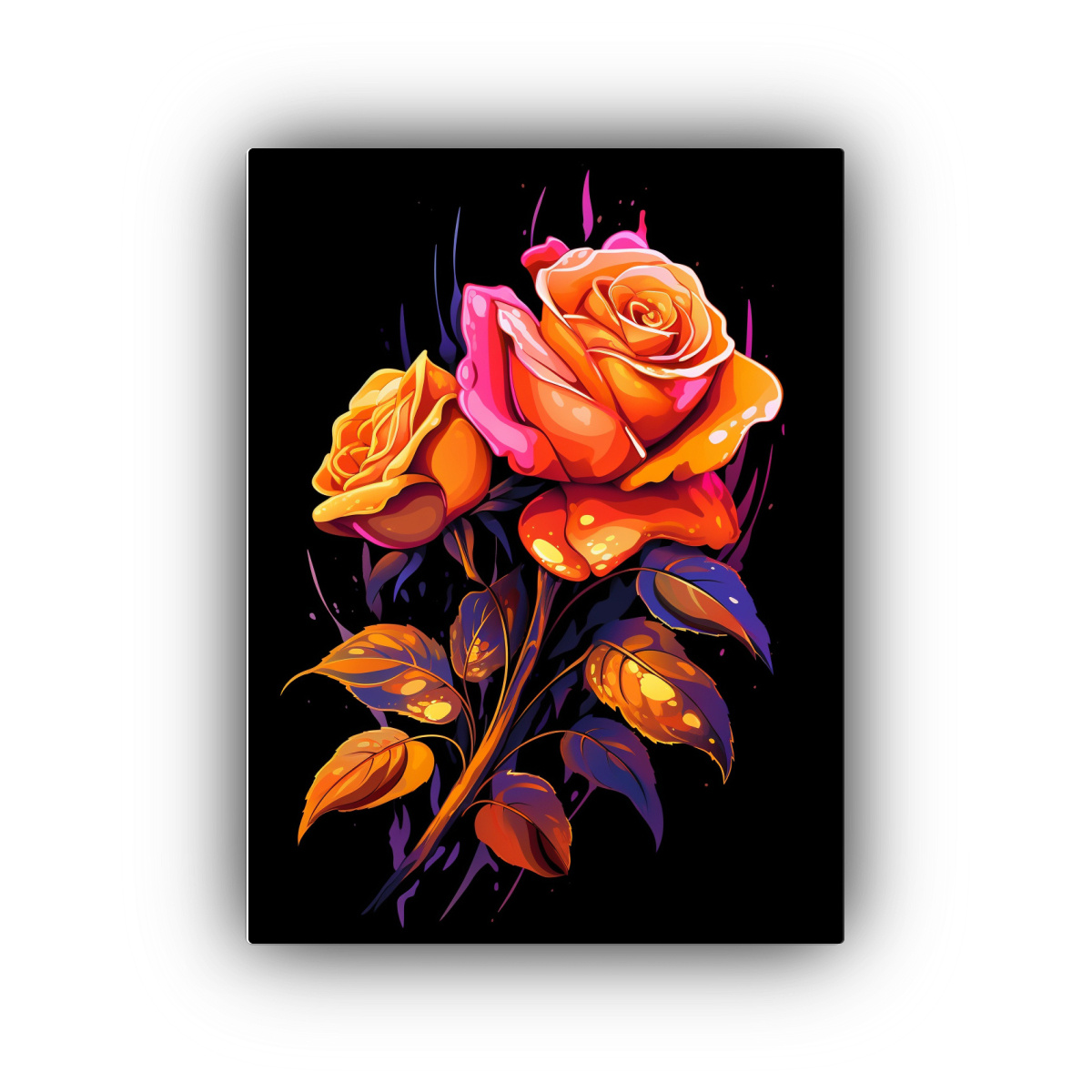 CUADRO DE LIENZO ELEGANTE DE ALTA CALIDAD: ROSAS 50X65 CM - 1