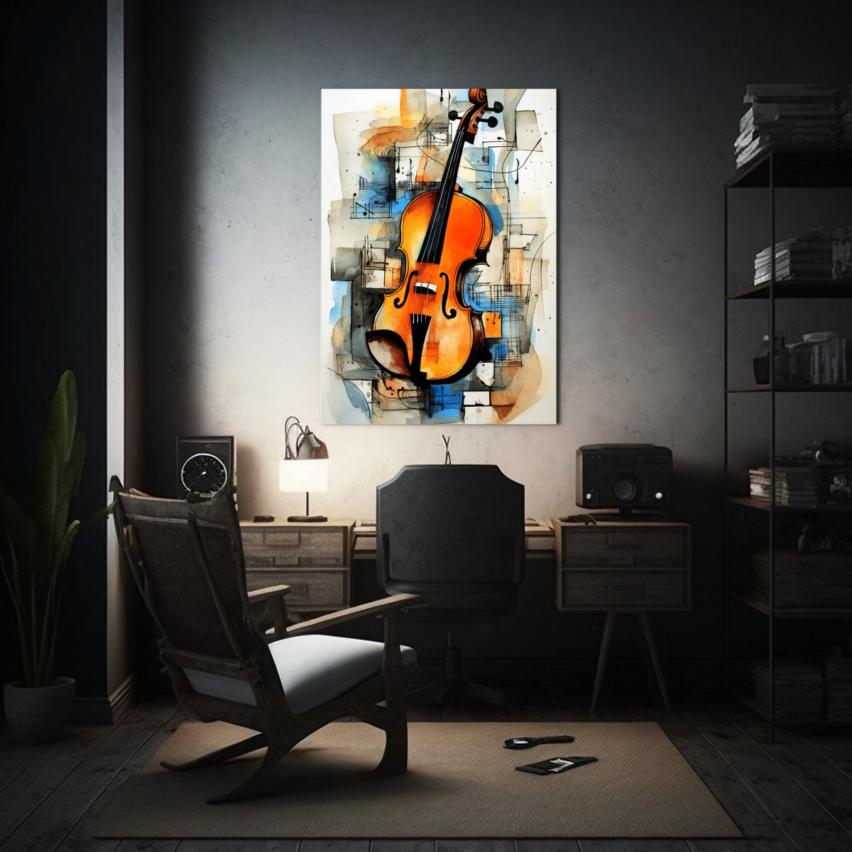 LIENZO CREATIVA DETALLE DE VIOLÍN ESTILIZADO EN 50X65 CM - 2