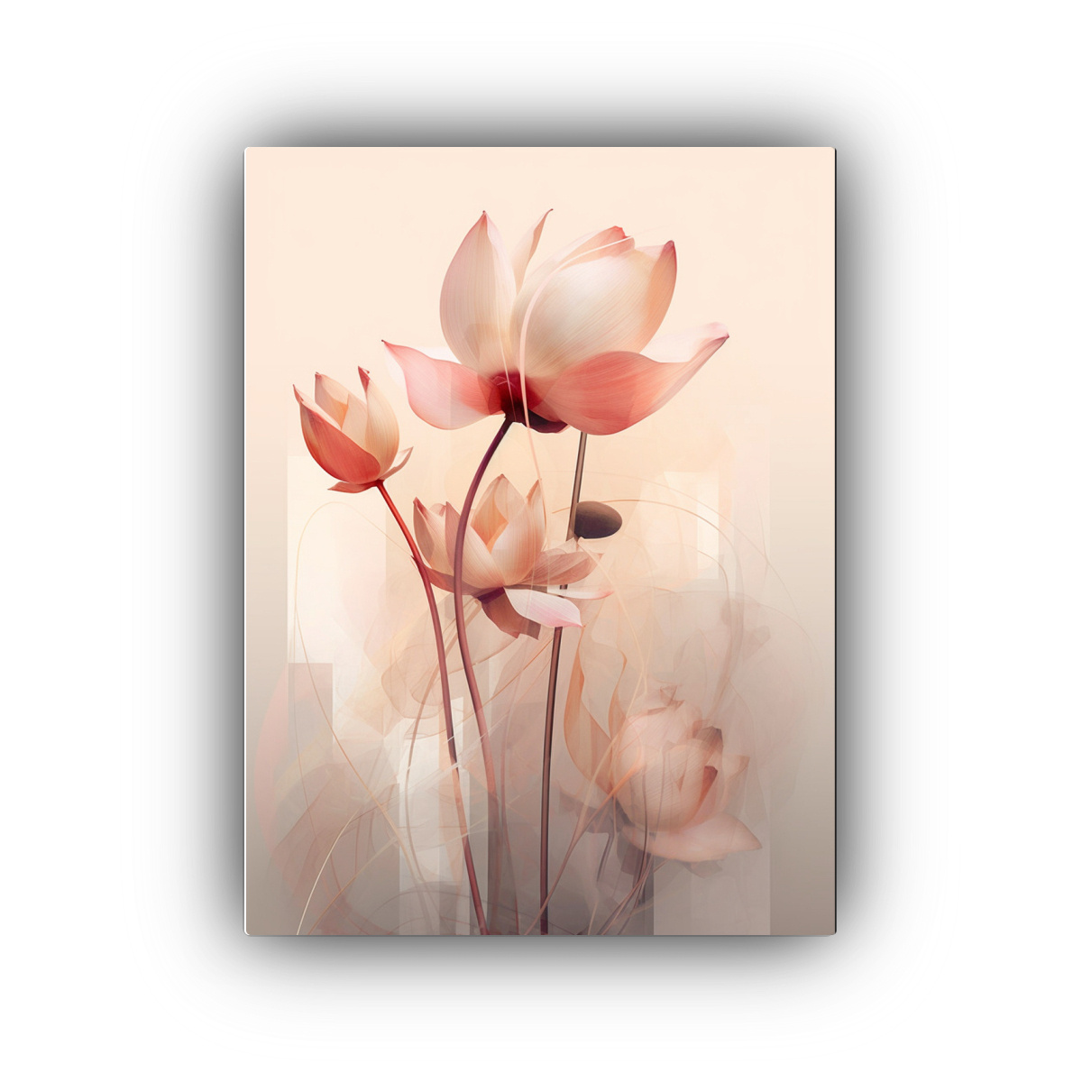 CUADRO DIGITAL ABSTRACTO LOTO ROSA Y MARRÓN 50X75 CM - 1
