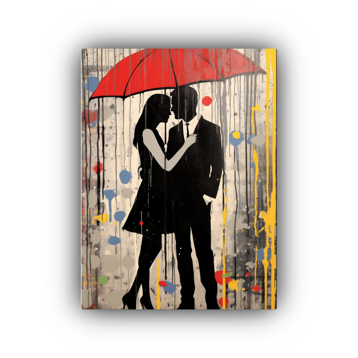 PAREJA EN LA LLUVIA POR LOUI JOVER, ENFOQUE 80X120 CM - 1