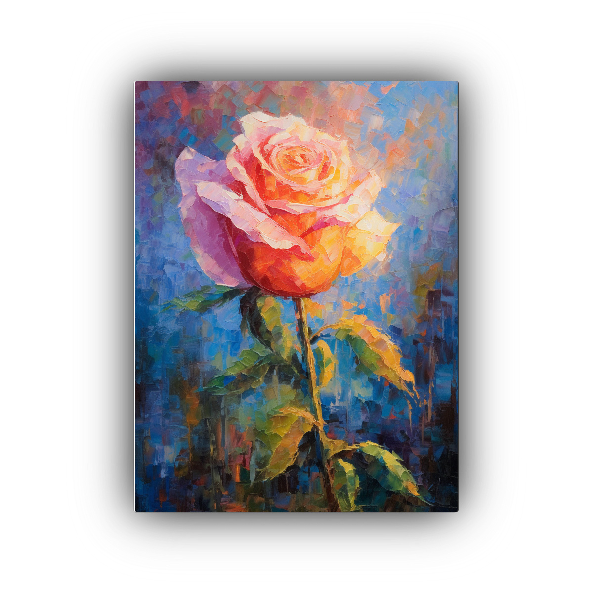 PINTURA DECORATIVA CON EFECTO VISUAL DE ROSA, 50X65 CM - 1