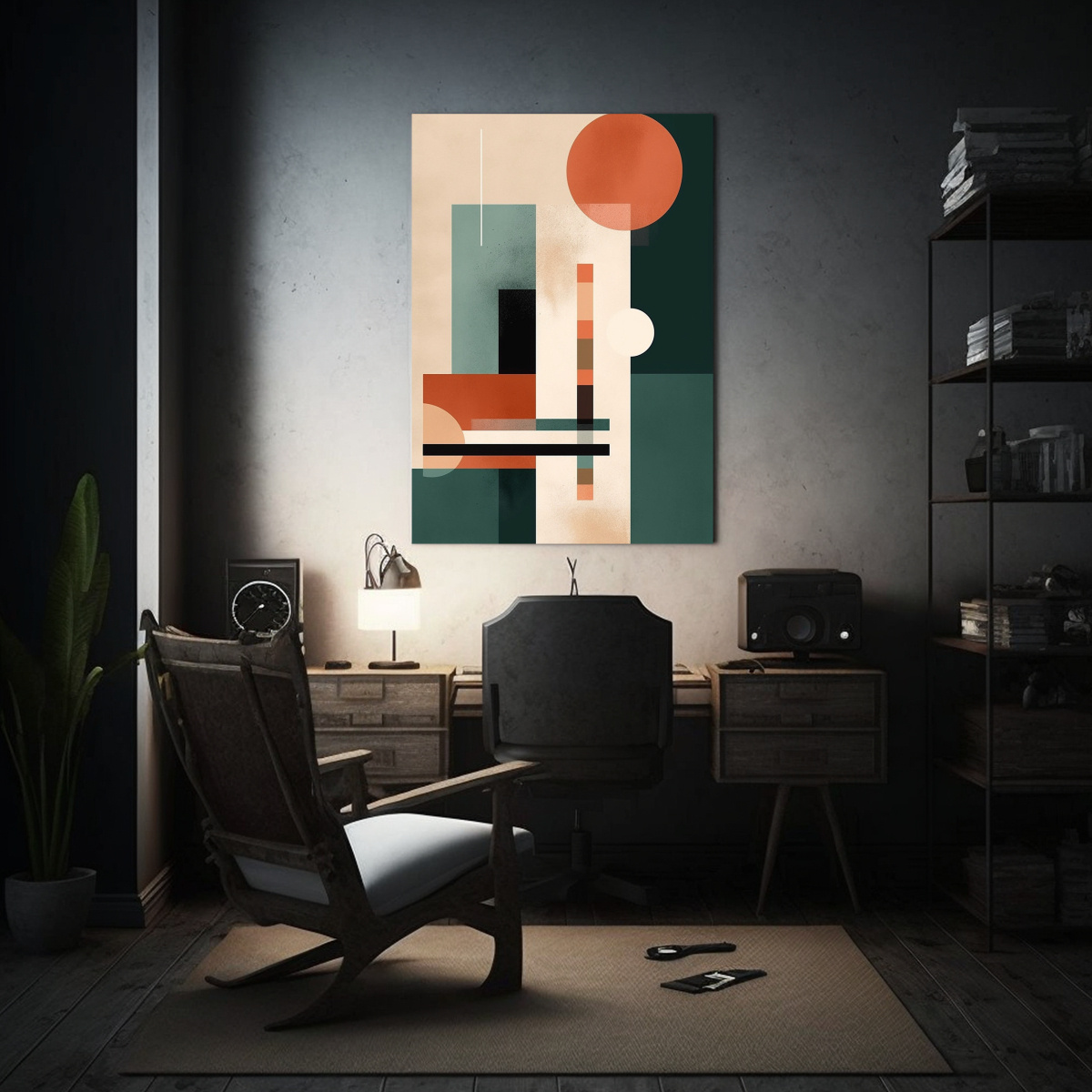 ARTE DE PARED COMPOSICIÓN DINÁMICA ABSTRACTA 50X65 CM - 2