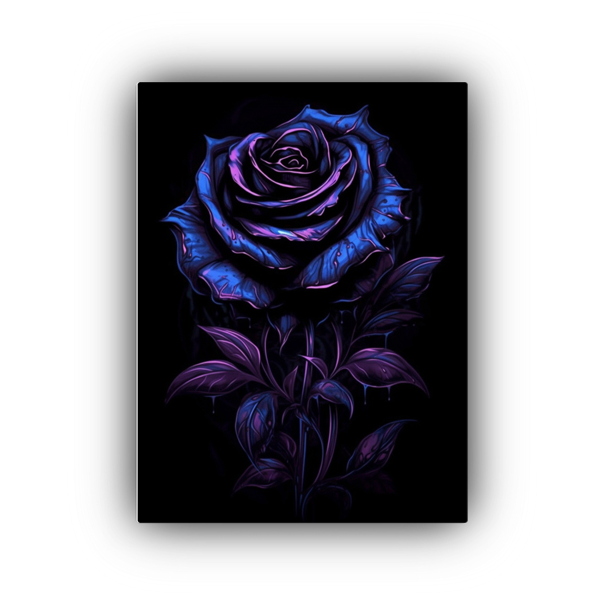 PINTURA DE DECORACIÓN INSPIRADORA CON ROSA NEGRA 60X90 CM - 1