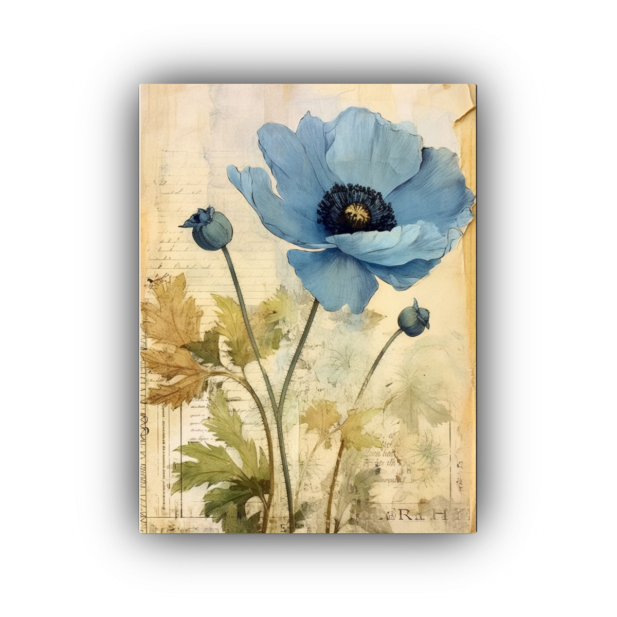 CUADRO VERTICAL INTENSO VINTAGE ACUARELA 20X30 CM - 1