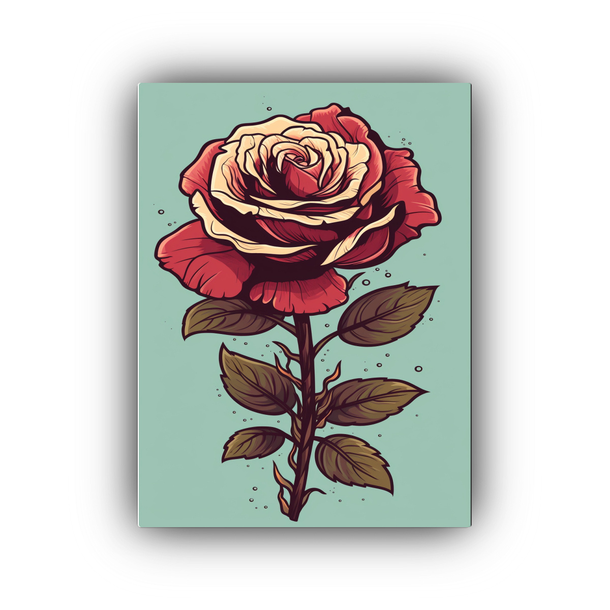 CUADRO LIENZO ESPECTACULAR DE UNA ROSA FLORECIENTE 40X50 CM - 1