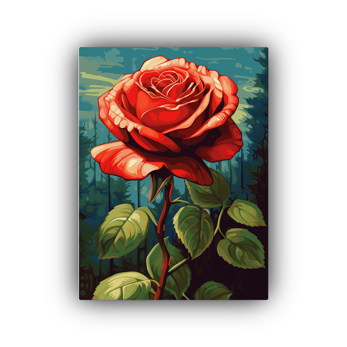EXPOSICIÓN RETRO ESTILO PINTURA ROJA ROSADA 50X65 CM - 1