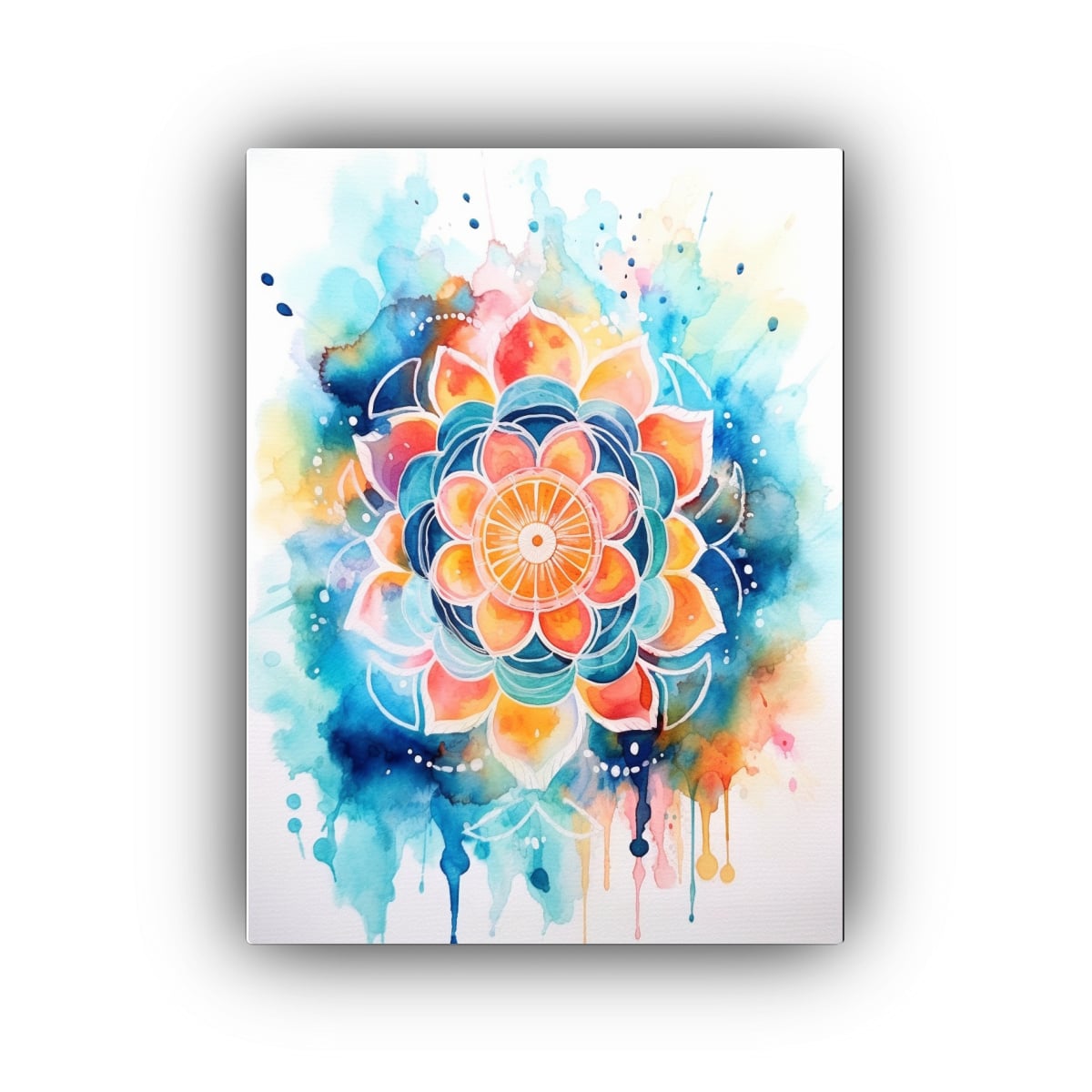 CUADRO ABSTRACTO VERTICAL AQUARELA MANDALA 20X30 CM - 1