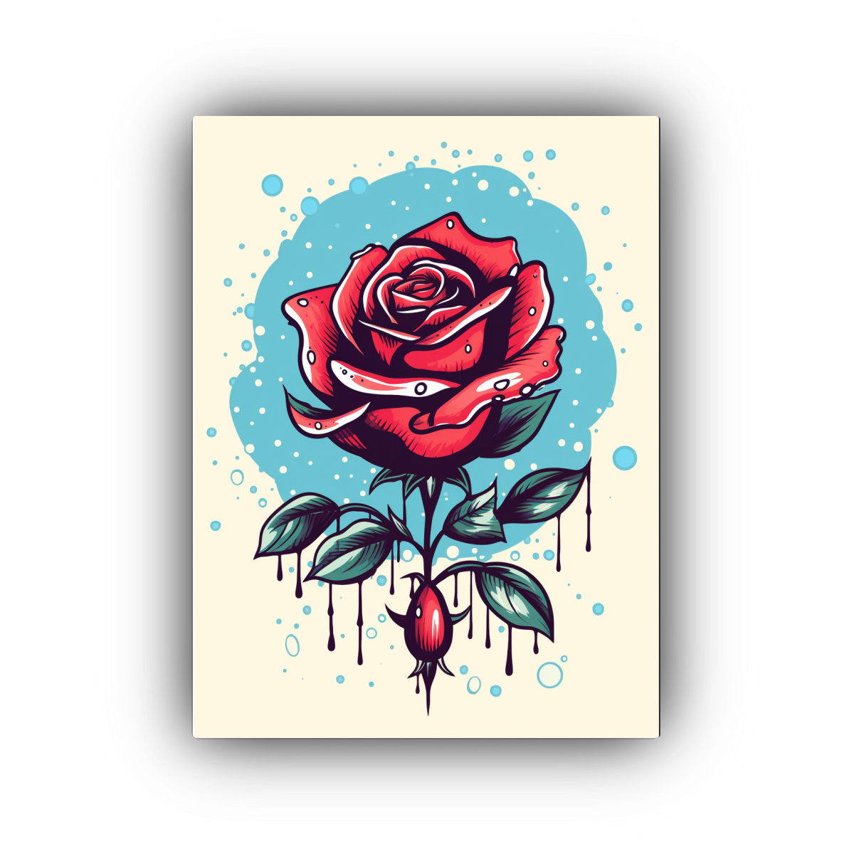 PINTURA VINTAGE DE ROSAS CON TORNILLOS EN ESTILO 30X40 CM - 1