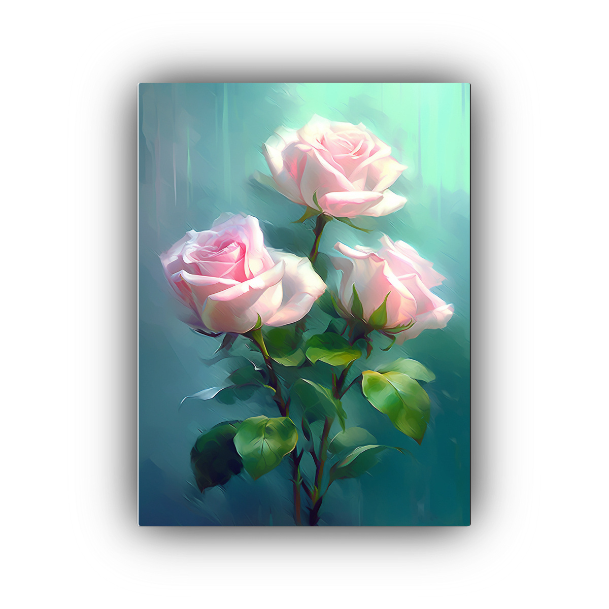 CUADRO ROSAS ROSADAS EN ESTILO DE COMPOSICIÓN 40X50 CM - 1