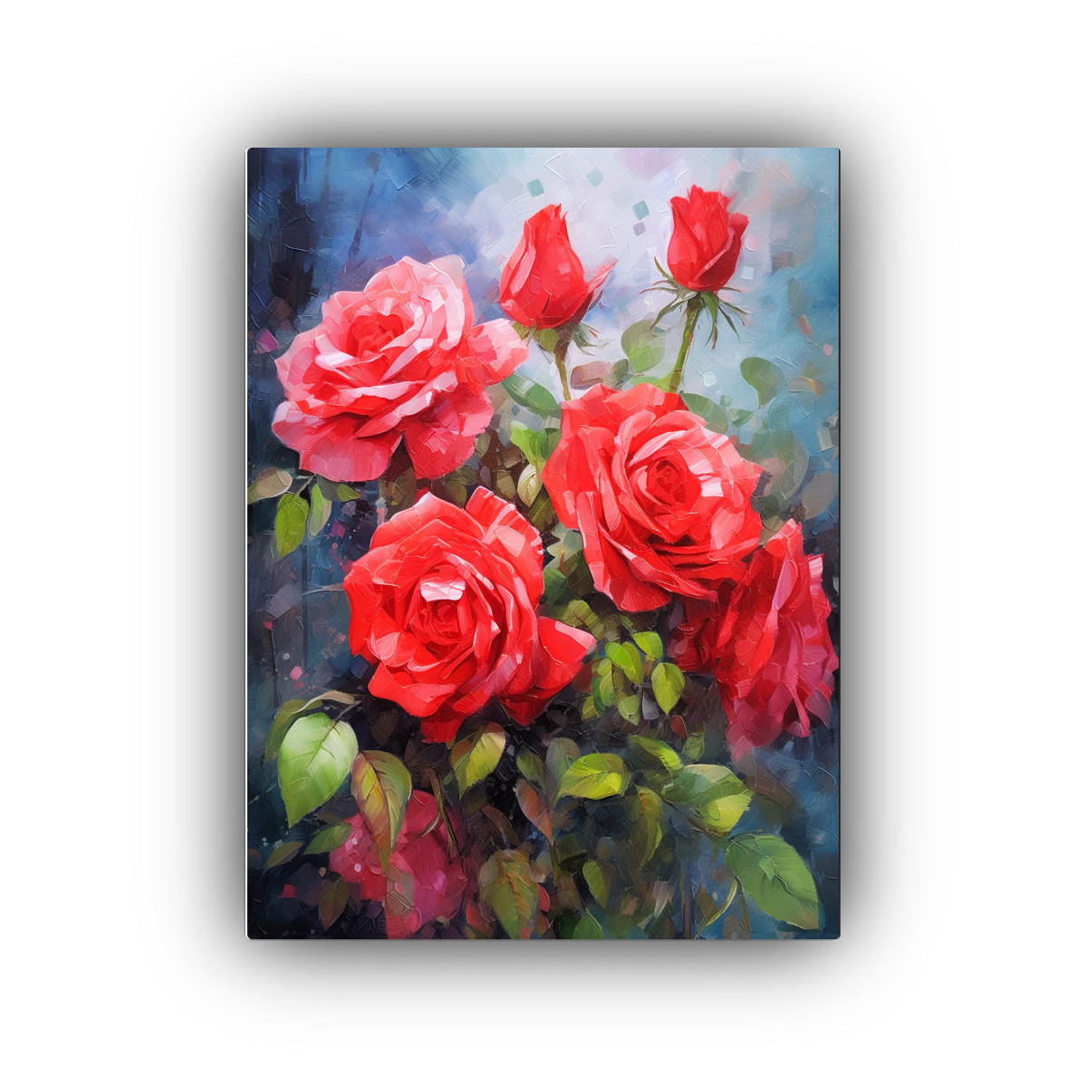 PINTURA ACUARELA APASIONADA Y AUDAZ DE ROSAS 50X75 CM - 1