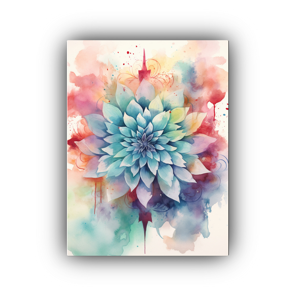CUADRO CONTEMPORÁNEO DE MANDALA ACUARELA EN 40X60 CM - 1